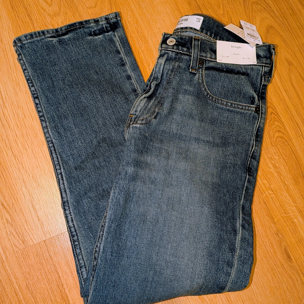 Hollister Men's 26x28 Straight Blue Jeans NWT